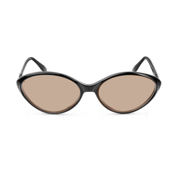 Gianfranco Ferre '90s Black & Gold Oval Sunglasses with Brown Lenses
