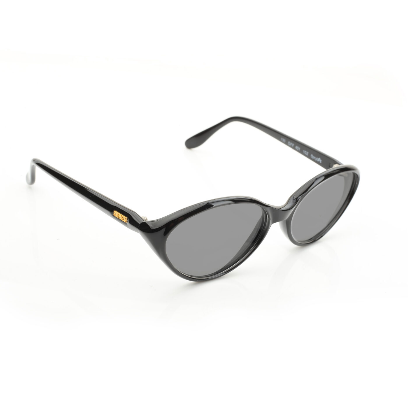 Gianfranco Ferre '90s Black & Gold Oval Sunglasses with Black Lenses - Image 2