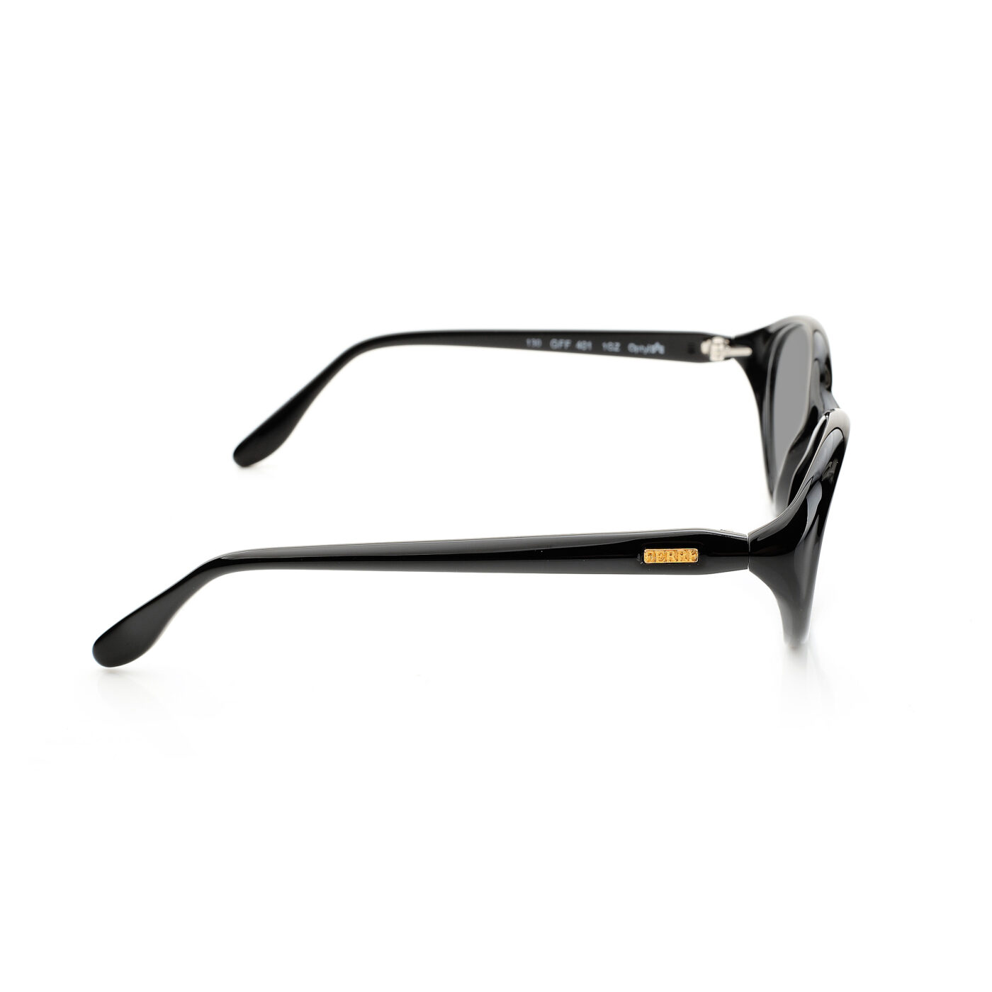 Gianfranco Ferre '90s Black & Gold Oval Sunglasses with Black Lenses - Image 3