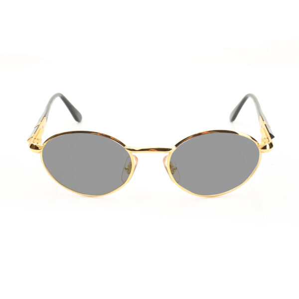 Gianfranco Ferre '90s Gold & Black Pyramidal Sunglasses with Black Lenses - Image 2