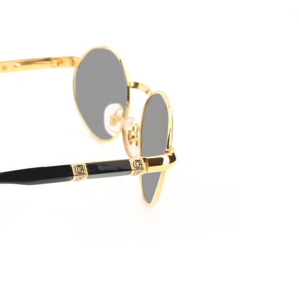 Gianfranco Ferre '90s Gold & Black Pyramidal Sunglasses with Black Lenses - Image 3