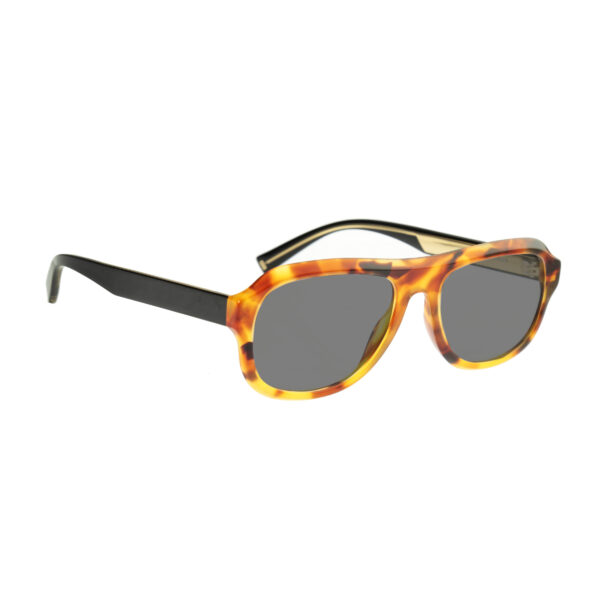 Givenchy Havana Brown Gold Pilot Frame Sunglasses GV 0124 with Black Lenses