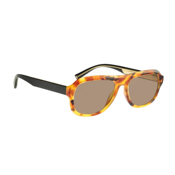 Givenchy Havana Brown Gold Pilot Frame Glasses GV 0124 with Brown Lenses