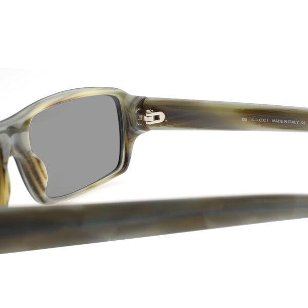 Gucci '00s Green Rectangular Frame Sunglasses with Black Lenses - Image 3