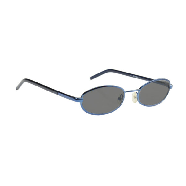 Gucci ’90s Blue Round Frame Sunglasses with Black Lenses - Image 2