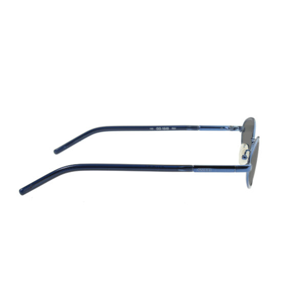 Gucci ’90s Blue Round Frame Sunglasses with Black Lenses - Image 3