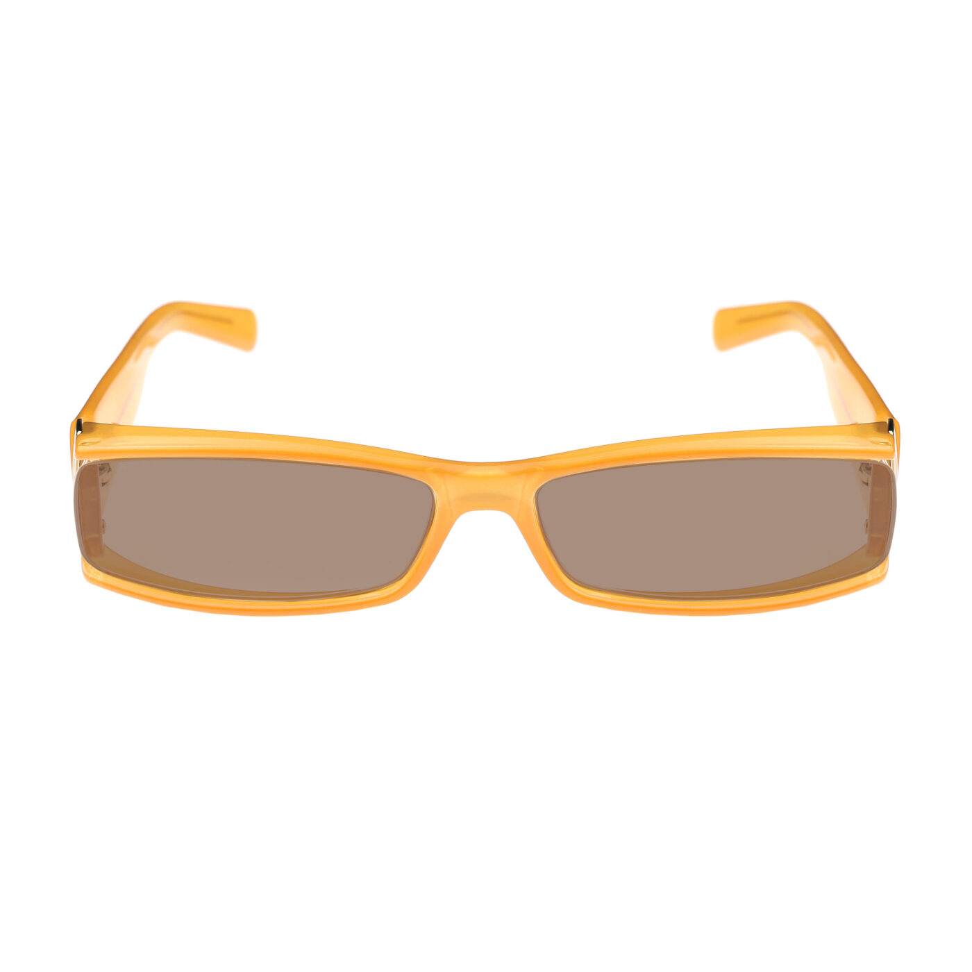 Gucci '00s Orange Monogram Rectangular Plastic Sunglasses with Brown Lenses - Image 2