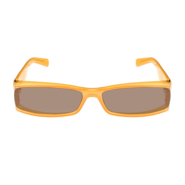 Gucci '00s Orange Monogram Rectangular Plastic Sunglasses with Brown Lenses - Image 2