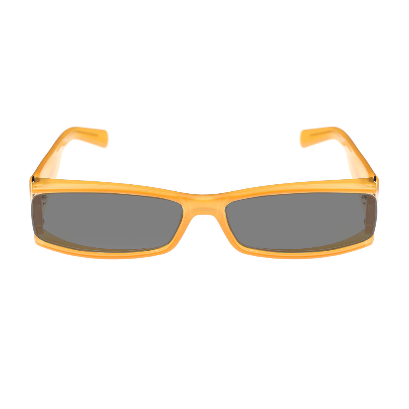 Gucci '00s Orange Monogram Rectangular Plastic Sunglasses with Black Lenses - Image 2