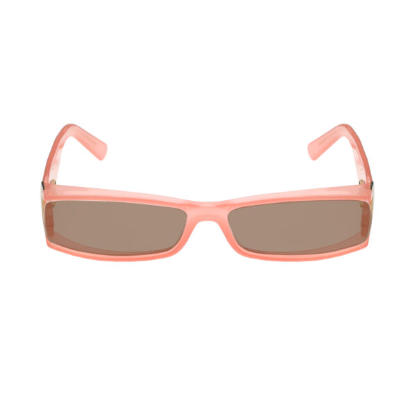 Gucci '00s Pink Monogram Rectangular Plastic Sunglasses with Brown Lenses - Image 2