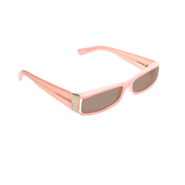 Gucci '00s Pink Monogram Rectangular Plastic Sunglasses with Brown Lenses