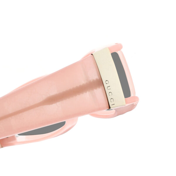 Gucci '00s Pink Monogram Rectangular Plastic Sunglasses with Black Lenses - Image 3