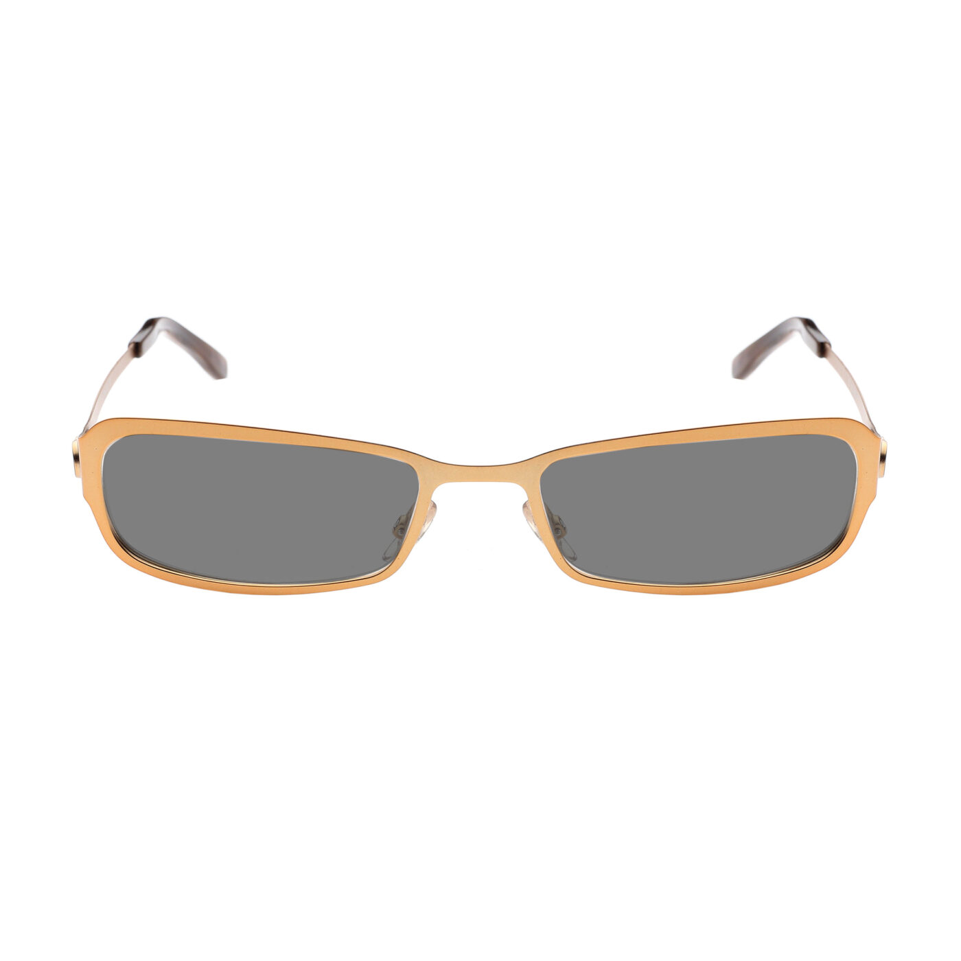 Gucci '90s Brown Gold Signature Metal Sunglasses with Black Lenses - Image 2