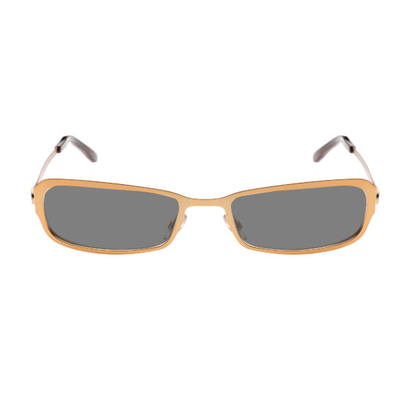 Gucci '90s Brown Gold Signature Metal Sunglasses with Black Lenses - Image 2
