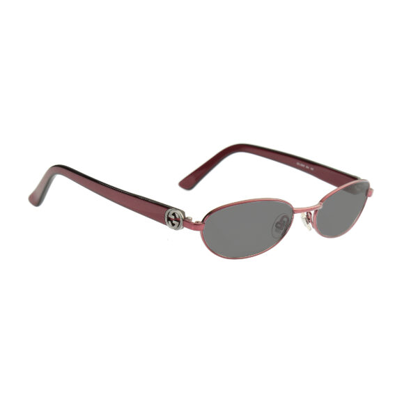 Gucci ’90s Silver Signature Cherry Red Sunglasses with Black Lenses
