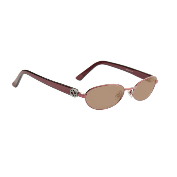 Gucci ’90s Silver Signature Cherry Red Sunglasses with Brown Lenses