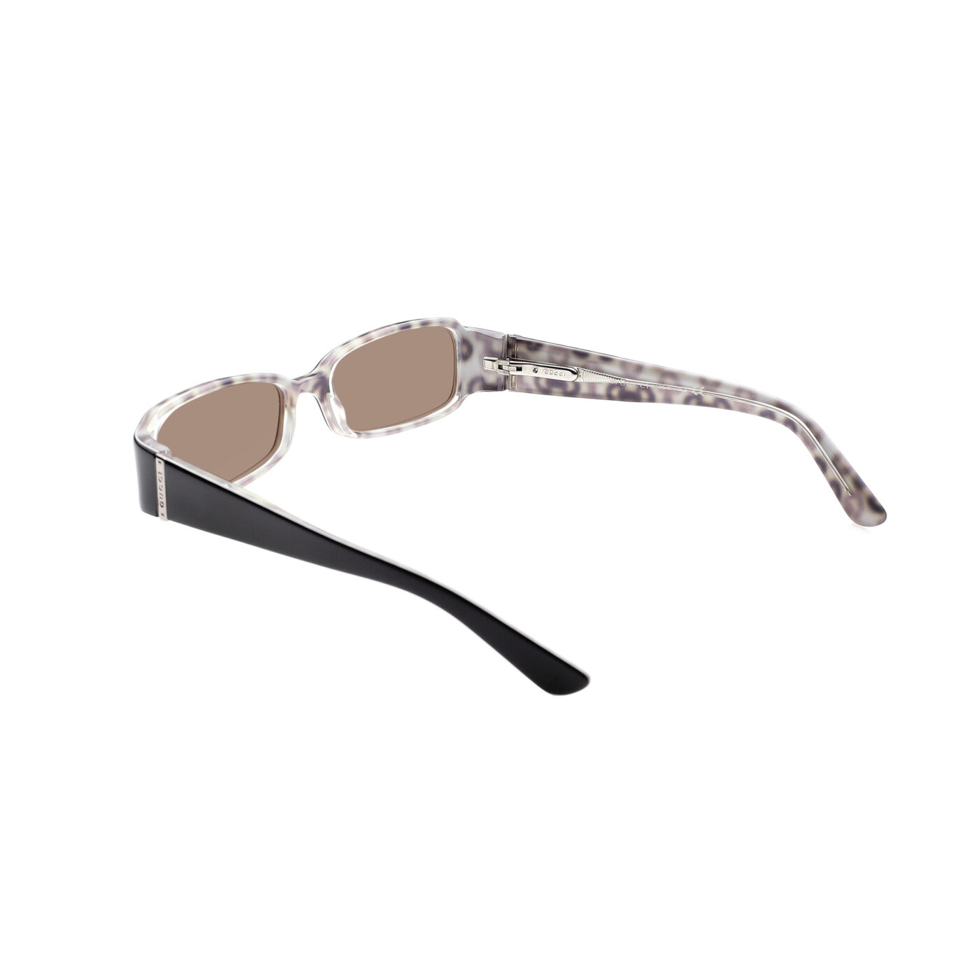 Gucci '00s Black Monogram Horsebit Flat Sunglasses with Brown Lenses - Image 3