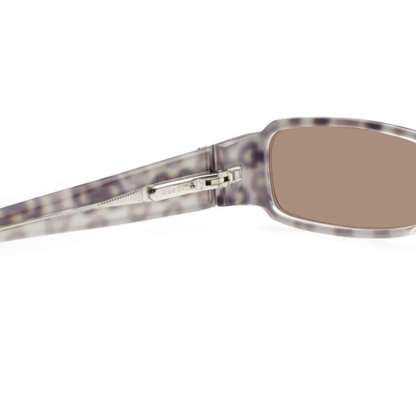 Gucci '00s Black Monogram Horsebit Flat Sunglasses with Brown Lenses - Image 4