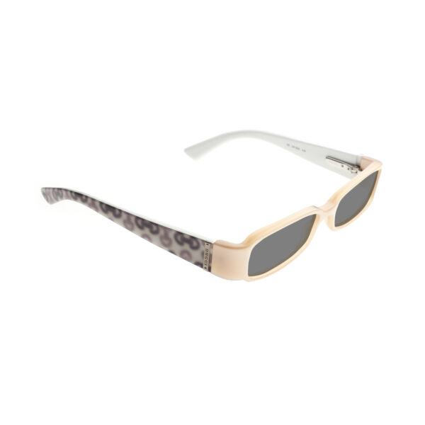 Gucci '00s Beige Monogram Horsebit Flat Sunglasses with Black Lenses