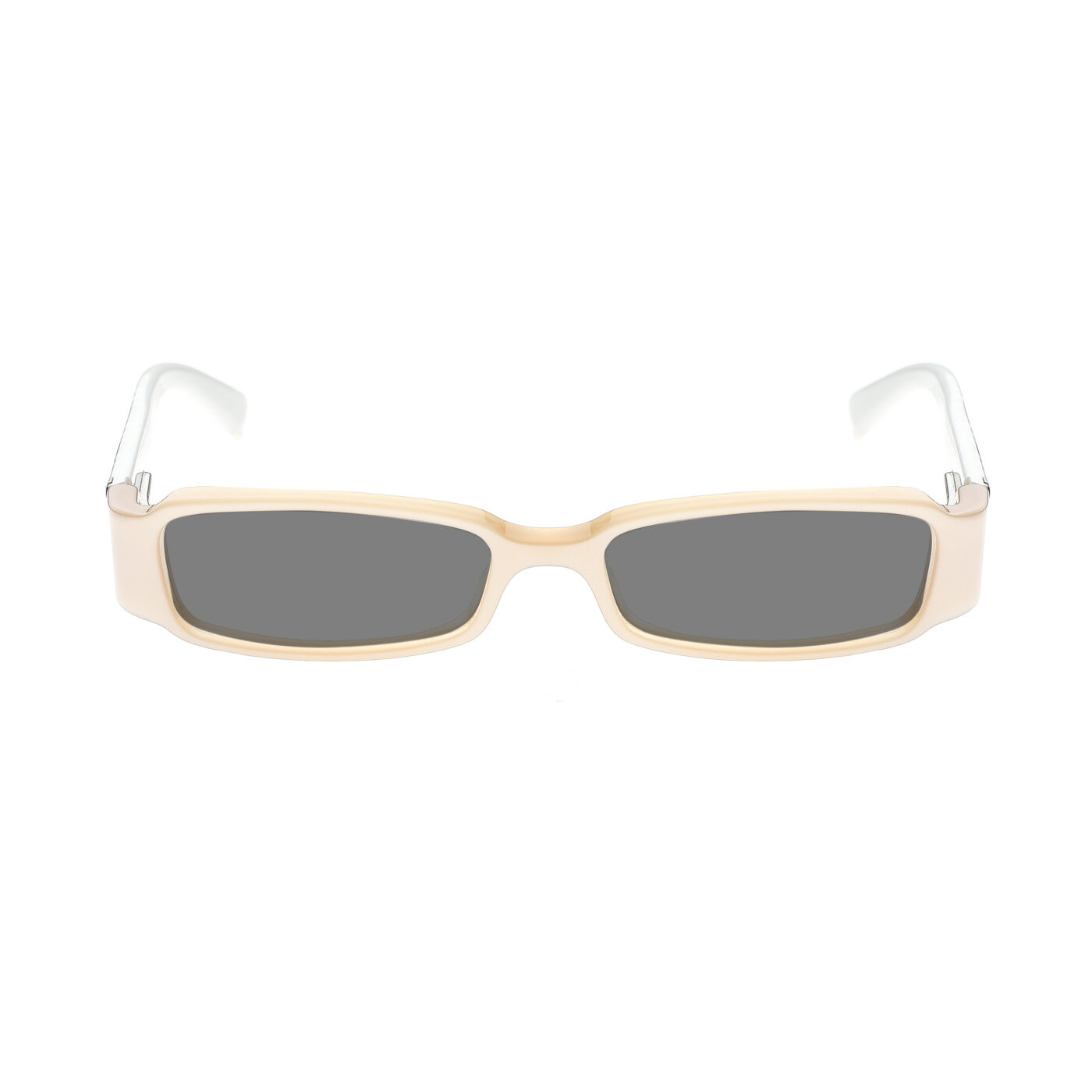 Gucci '00s Beige Monogram Horsebit Flat Sunglasses with Black Lenses - Image 2