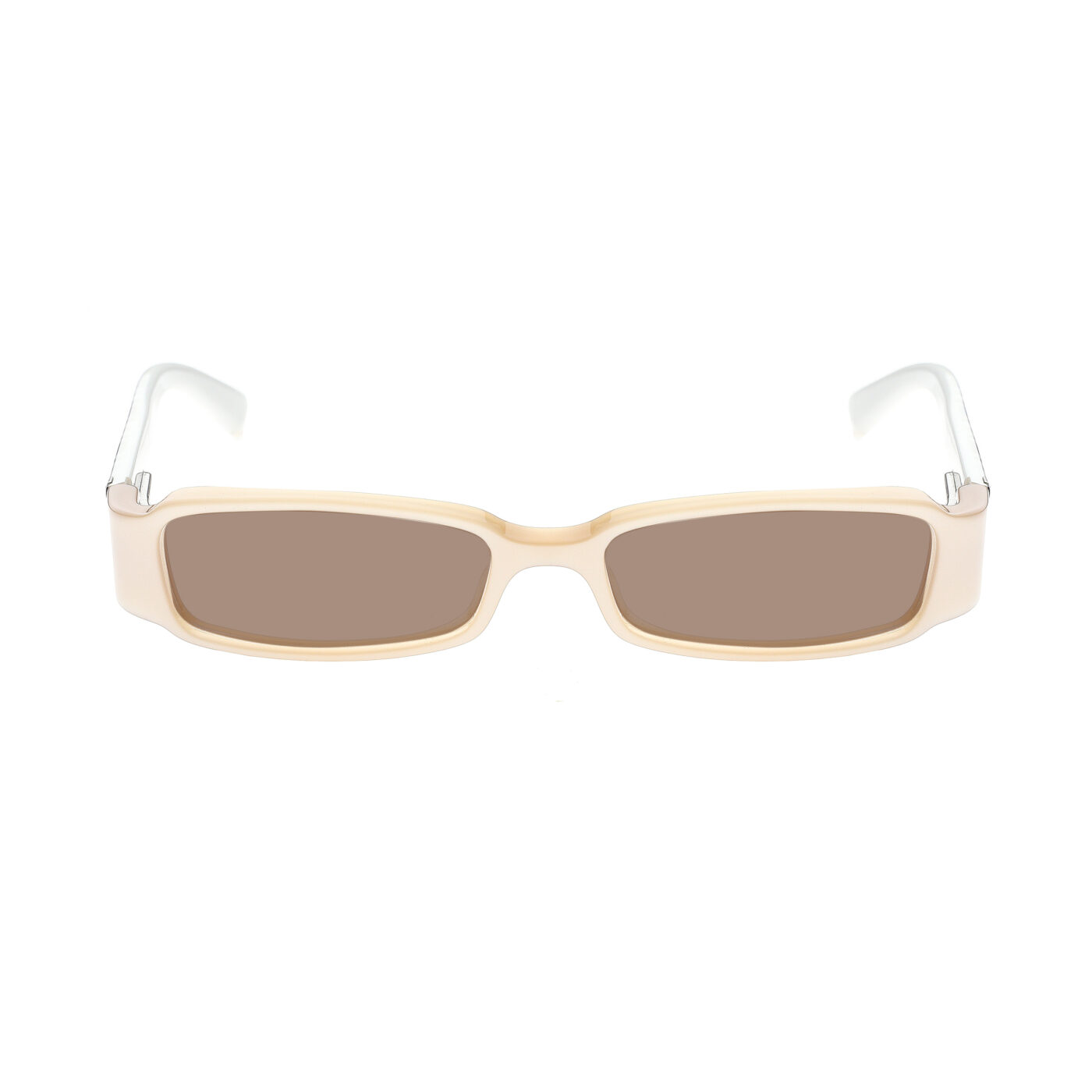 Gucci '00s Beige Monogram Horsebit Flat Sunglasses with Brown Lenses - Image 2