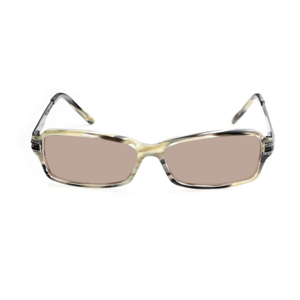 Gucci '00s Green Crystals Rectangular Frame Sunglasses with Brown Lenses - Image 2