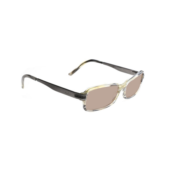 Gucci '00s Green Crystals Rectangular Frame Sunglasses with Brown Lenses