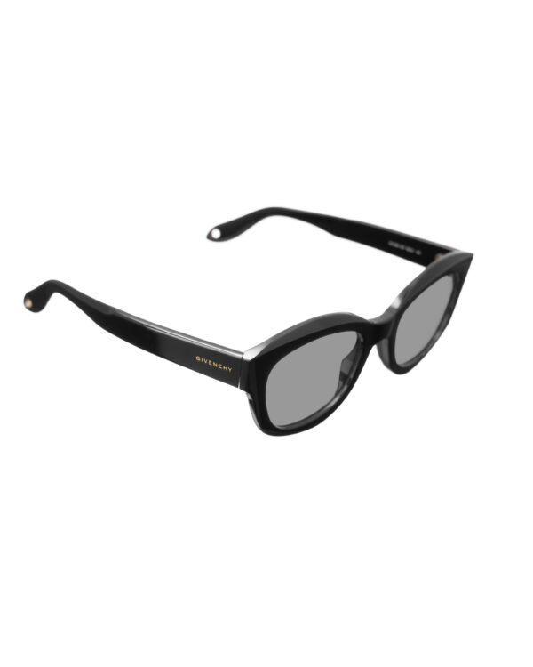 Givenchy 00s Bold Nerdy Black Sunglasses with Black Lenses - Image 2
