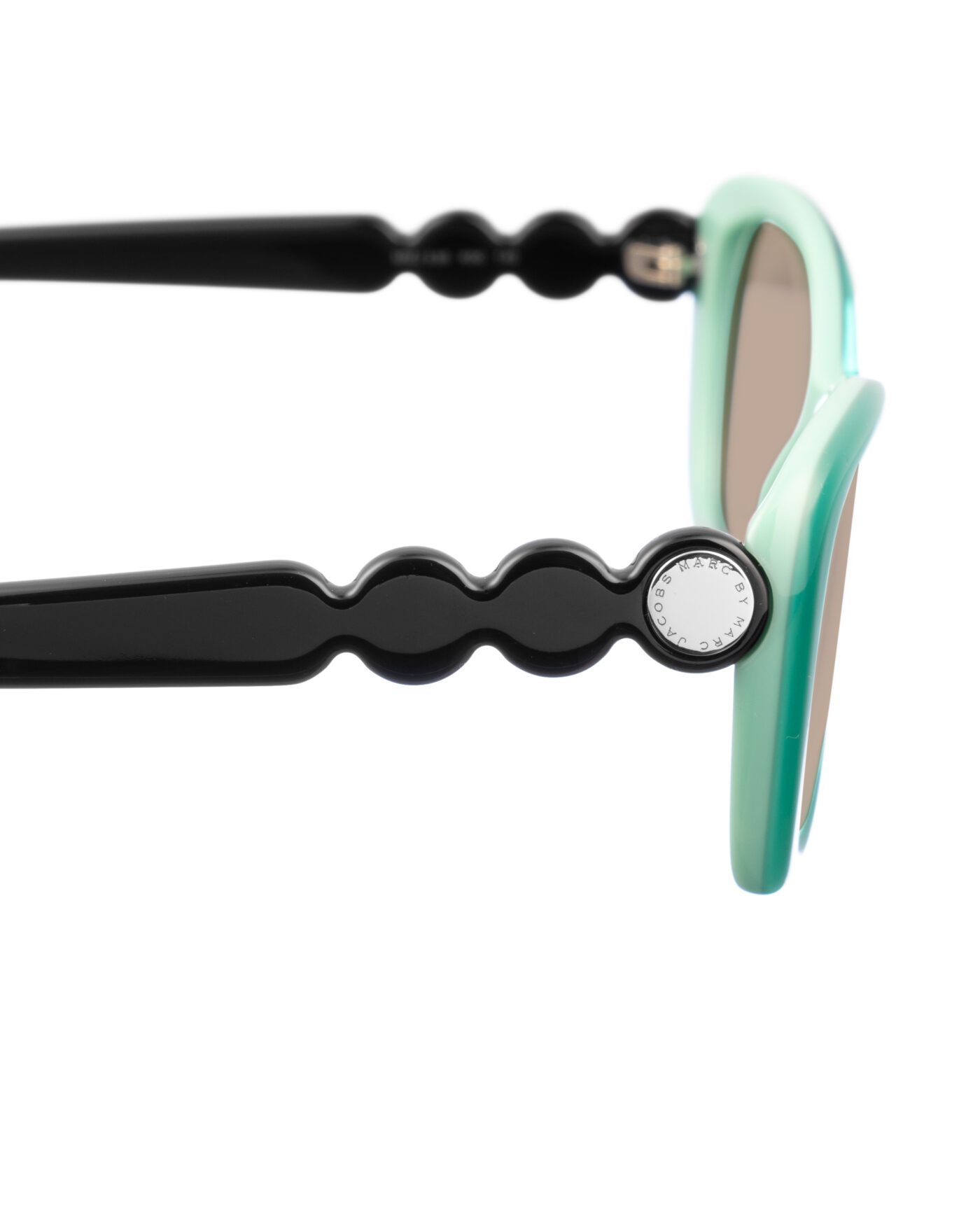 Marc by Marc Jacobs 00s Green & Black Cat-Eye Sunglasses with Brown Lenses - Image 3