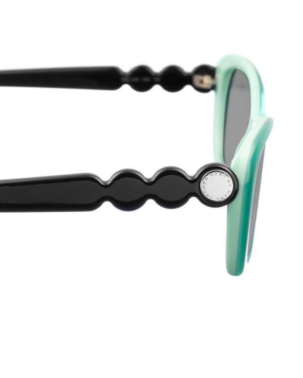 Marc by Marc Jacobs 00s Green & Black Cat-Eye Sunglasses with Black Lenses - Image 3