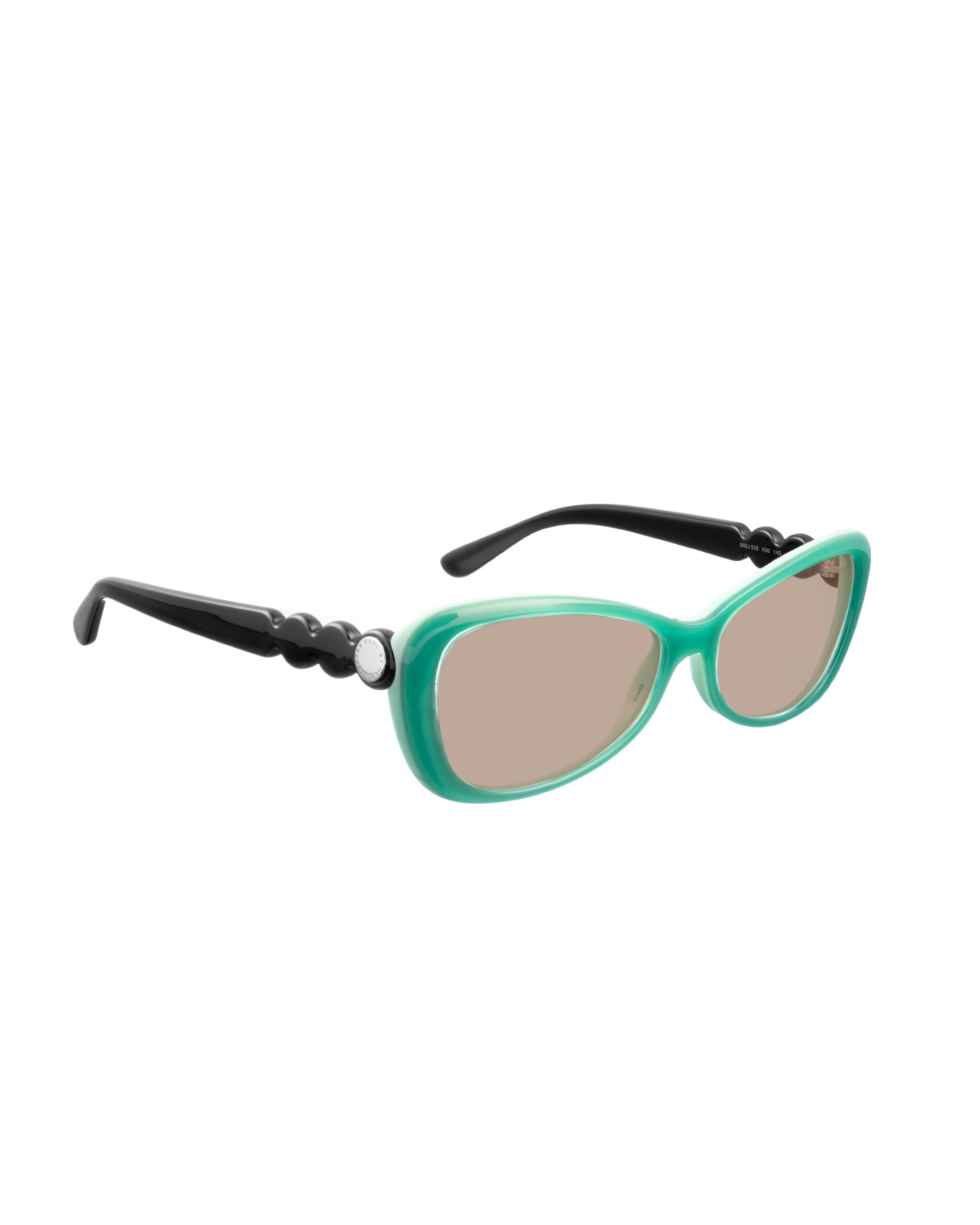 MMJ 535 K00-2 -6 Marc by Marc Jacobs 00s Green & Black Cat-Eye Sunglasses with Brown Lenses - Image 1