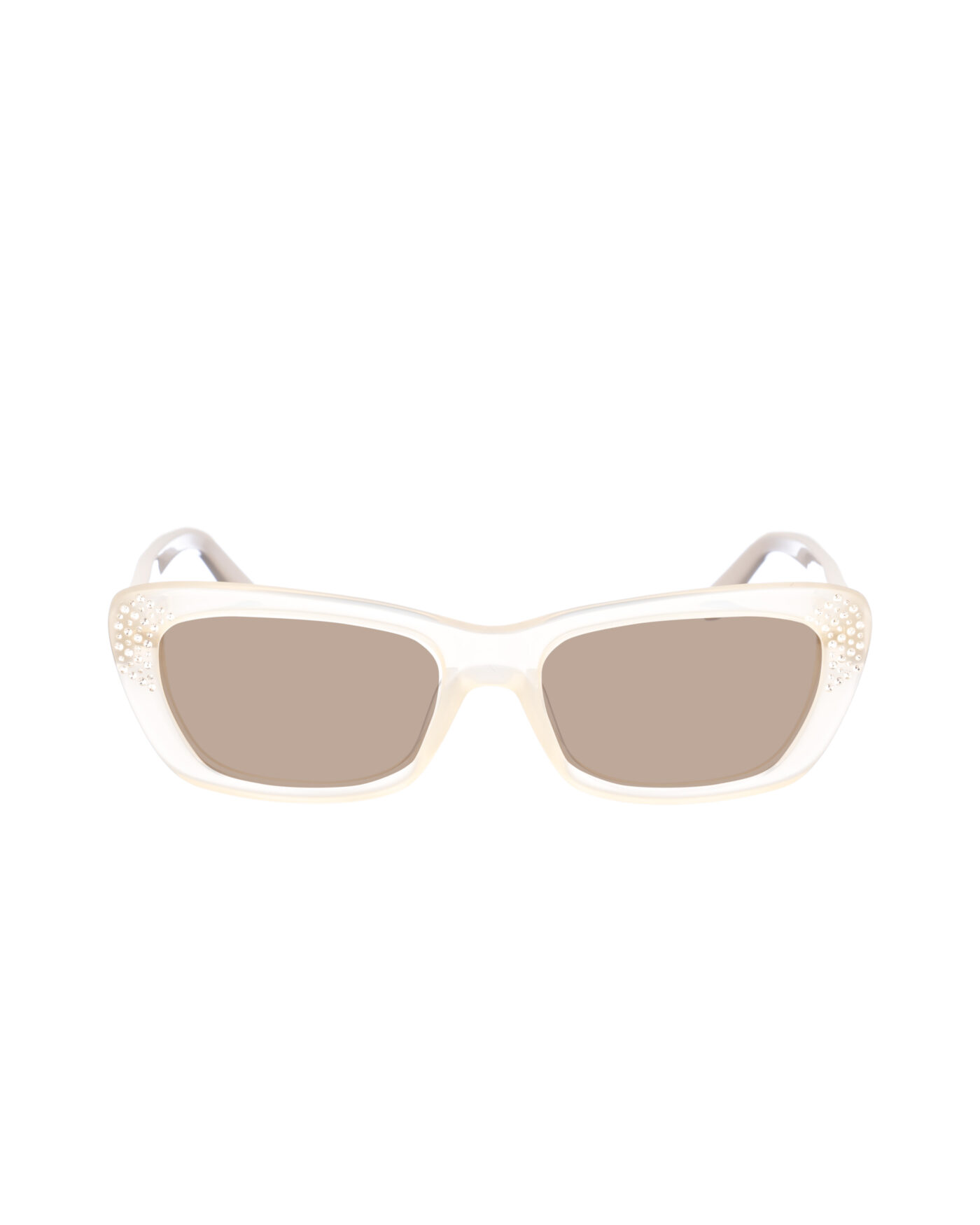 Marc by Marc Jacobs 00s White Transparent Cat-Eye Sunglasses with Brown Lenses - Image 2