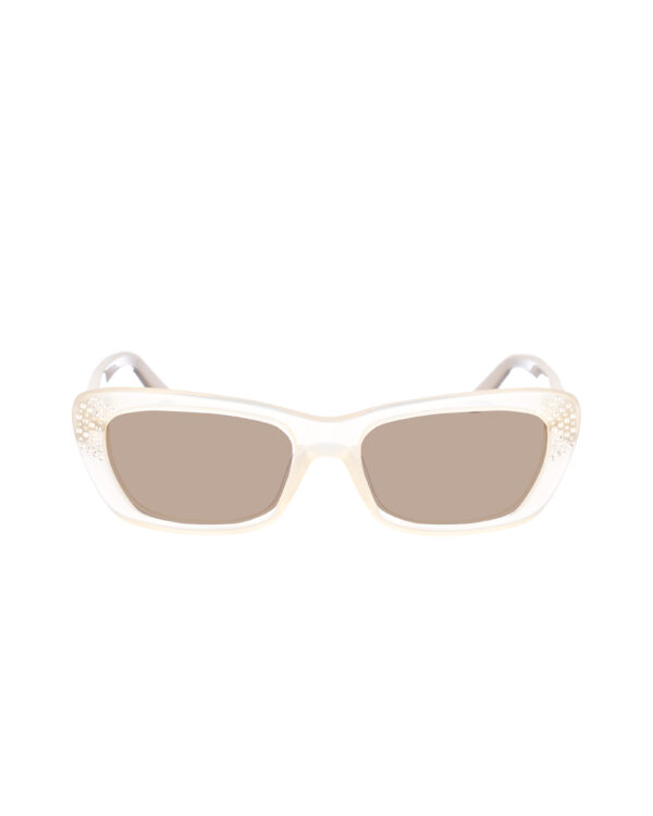 Marc by Marc Jacobs 00s White Transparent Cat-Eye Sunglasses with Brown Lenses - Image 2