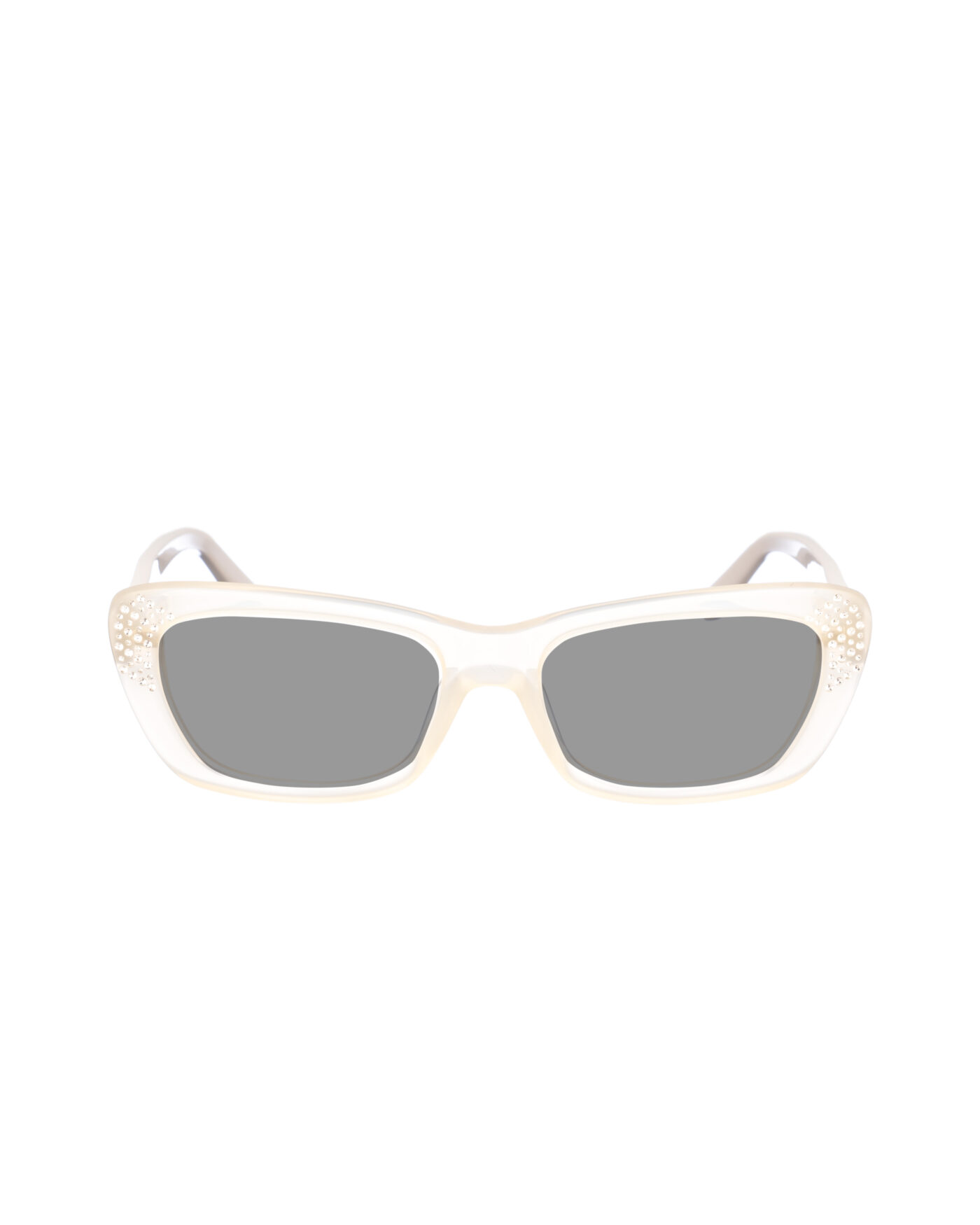Marc by Marc Jacobs 00s White Transparent Cat-Eye Sunglasses with Black Lenses - Image 2