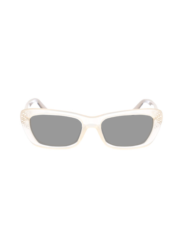 Marc by Marc Jacobs 00s White Transparent Cat-Eye Sunglasses with Black Lenses - Image 2
