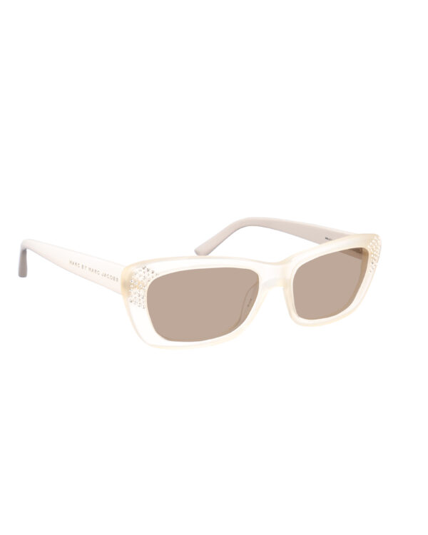 Marc by Marc Jacobs 00s White Transparent Cat-Eye Sunglasses with Brown Lenses