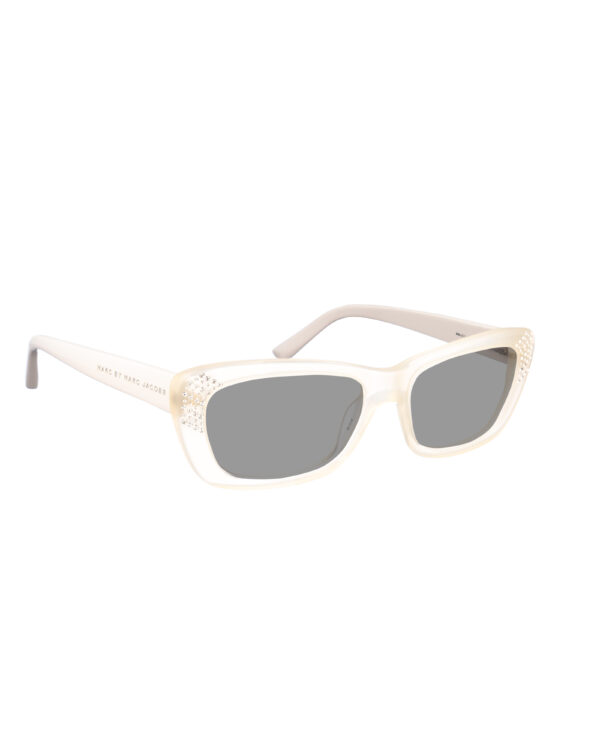 Marc by Marc Jacobs 00s White Transparent Cat-Eye Sunglasses with Black Lenses