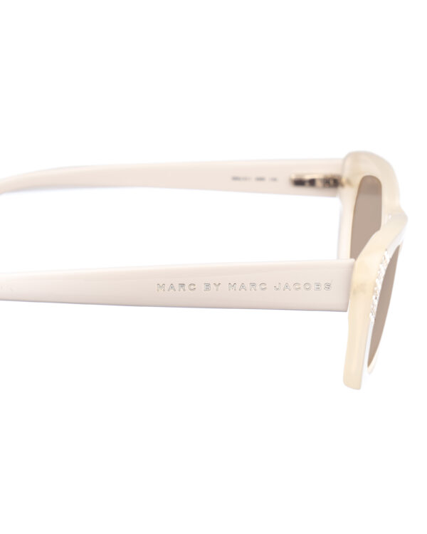 Marc by Marc Jacobs 00s White Transparent Cat-Eye Sunglasses with Brown Lenses - Image 3