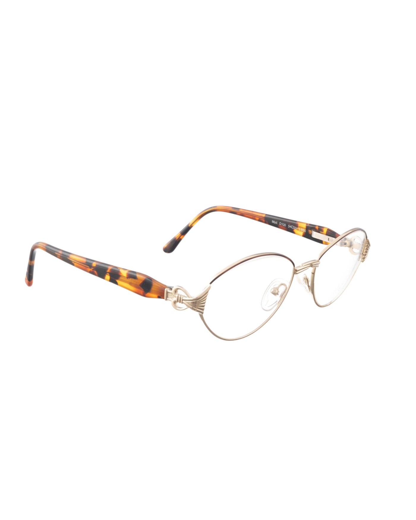 Nazareno Corsini '90s Gold & Havana Brown Round Glasses - Image 1