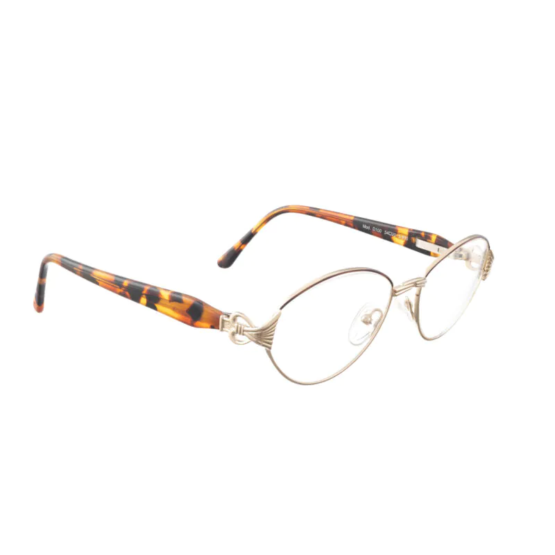 Nazareno Corsini '90s Gold & Havana Brown Round Glasses