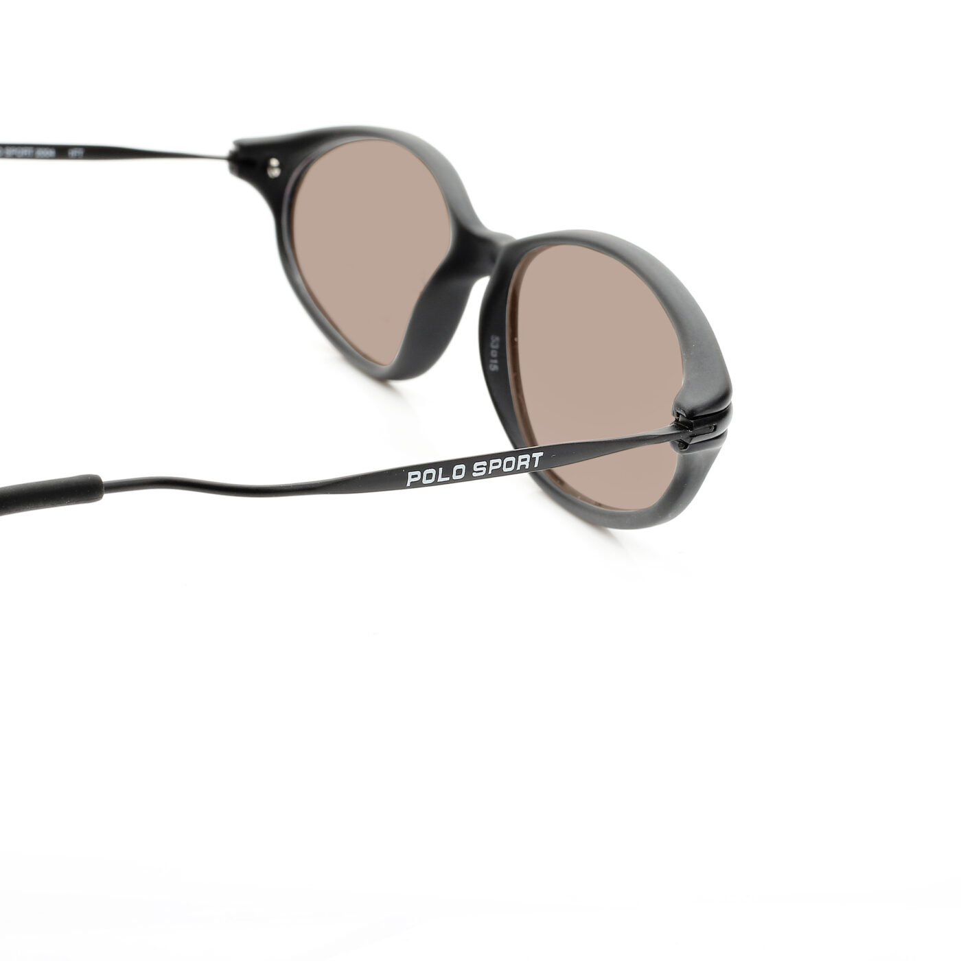Polo Sport Ralph Lauren '90s Black Round Sunglasses with Brown Lenses - Image 3