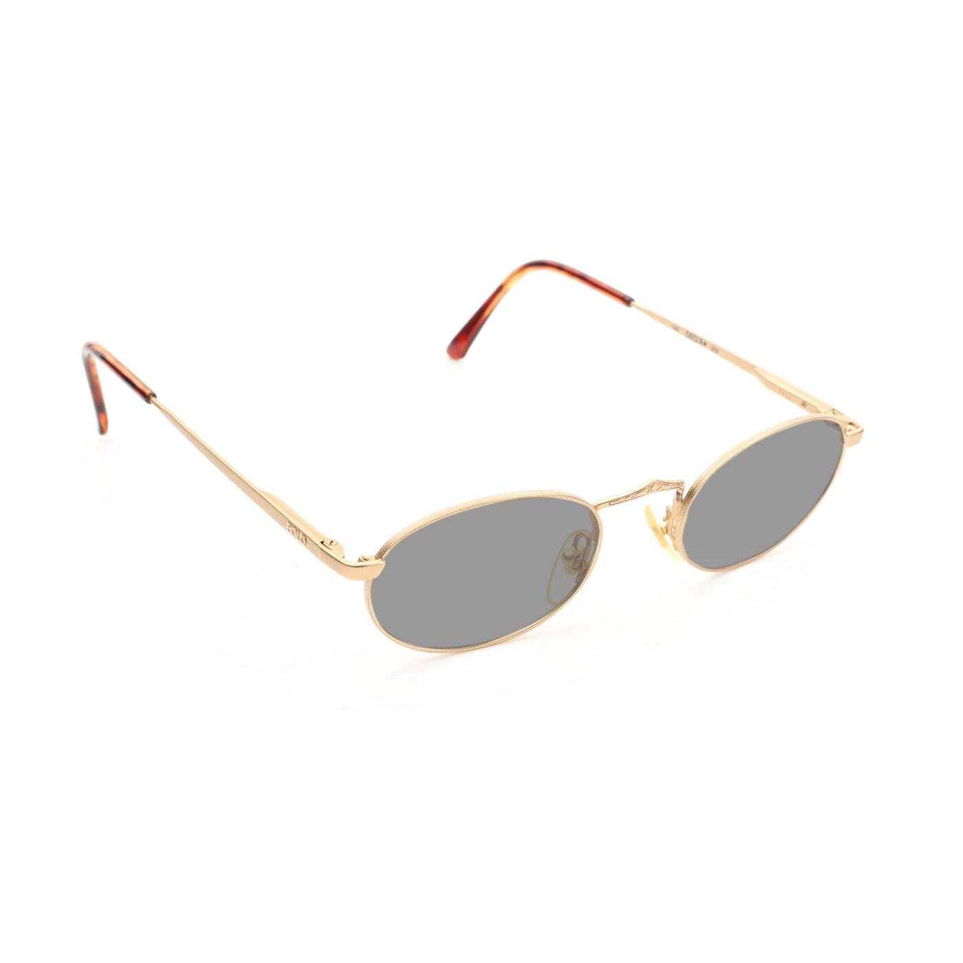Ralph Lauren '90s Gold Oval Sunglasses with Black Lenses - Image 2