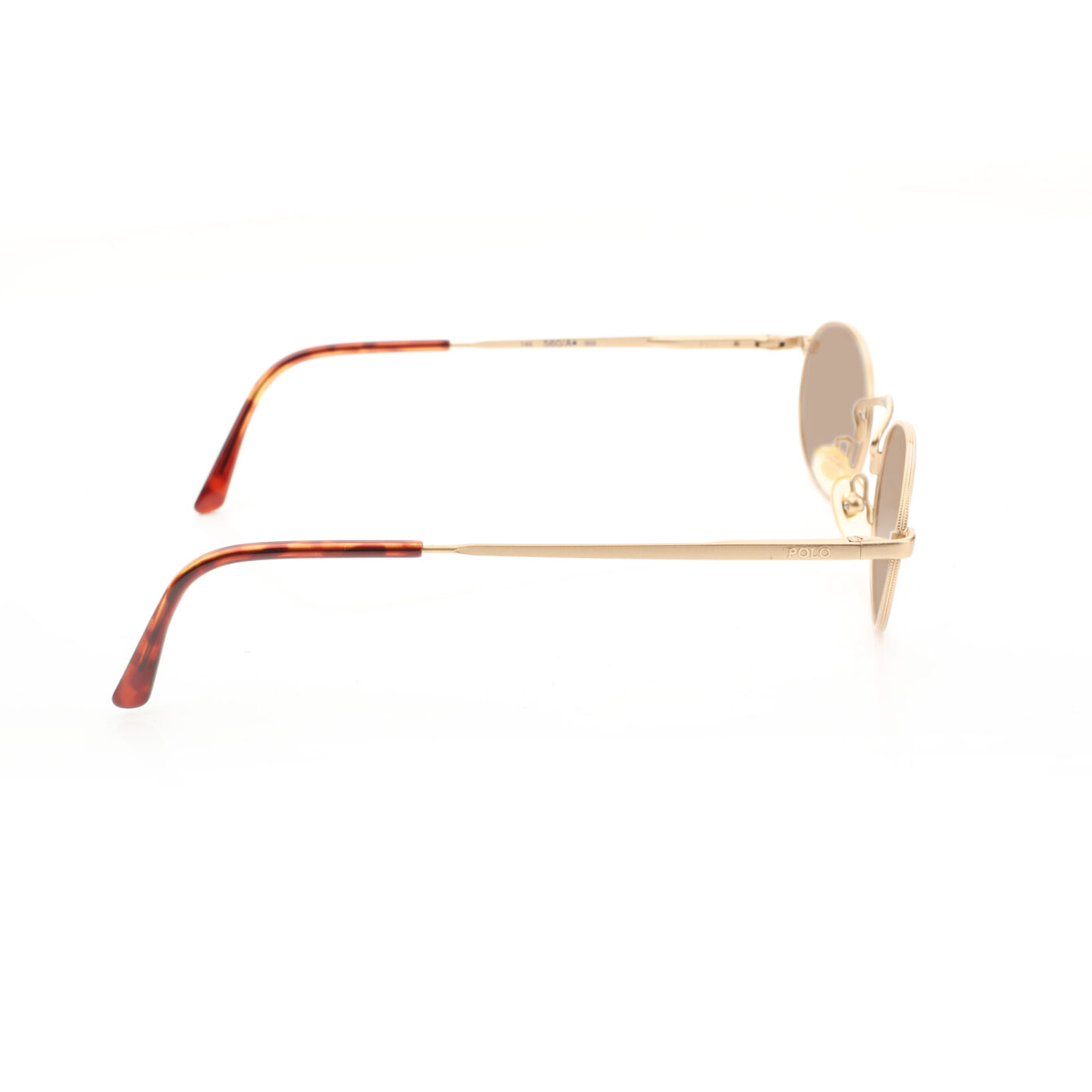 Ralph Lauren '90s Gold Oval Sunglasses with Brown Lenses - Image 3