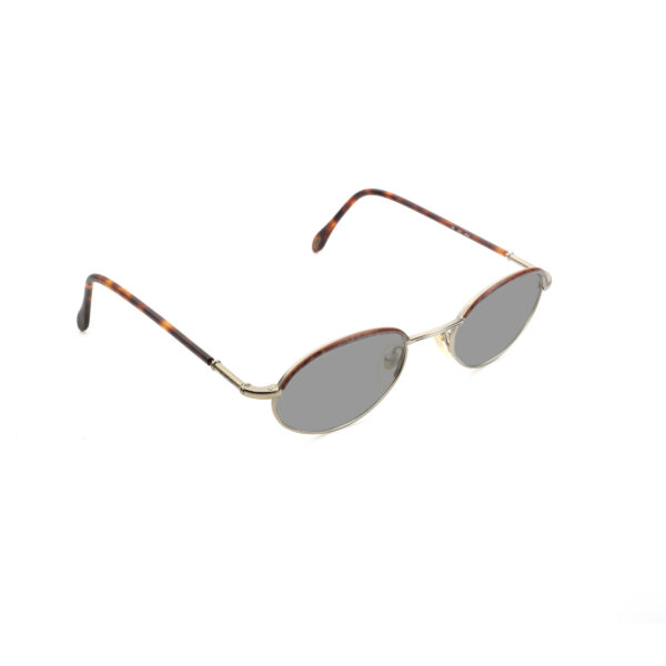 Ralph Lauren '90s Silver Dark Havana Oval Sunglasses with Black Lenses - Image 2