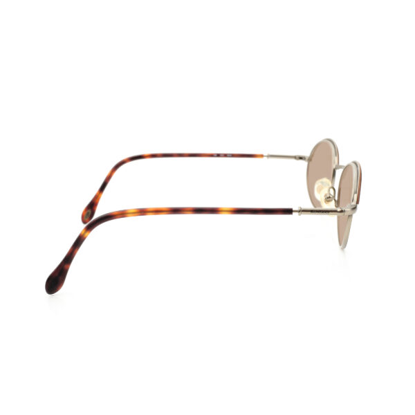 Ralph Lauren '90s Silver Dark Havana Oval Sunglasses with Brown Lenses - Image 3