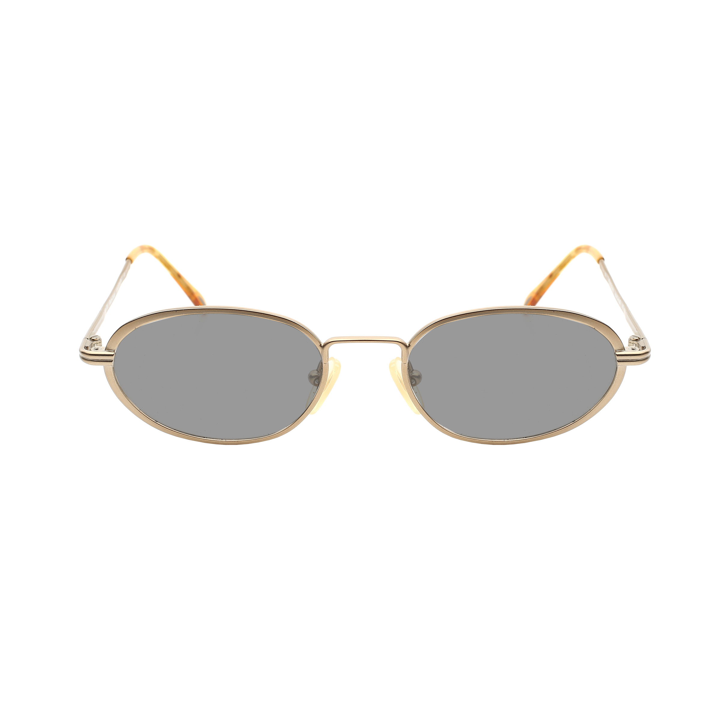 RALPH LAUREN-586 (1) Ralph Lauren '90s Bronze Gold Oval Sunglasses with Black Lenses - Image 1