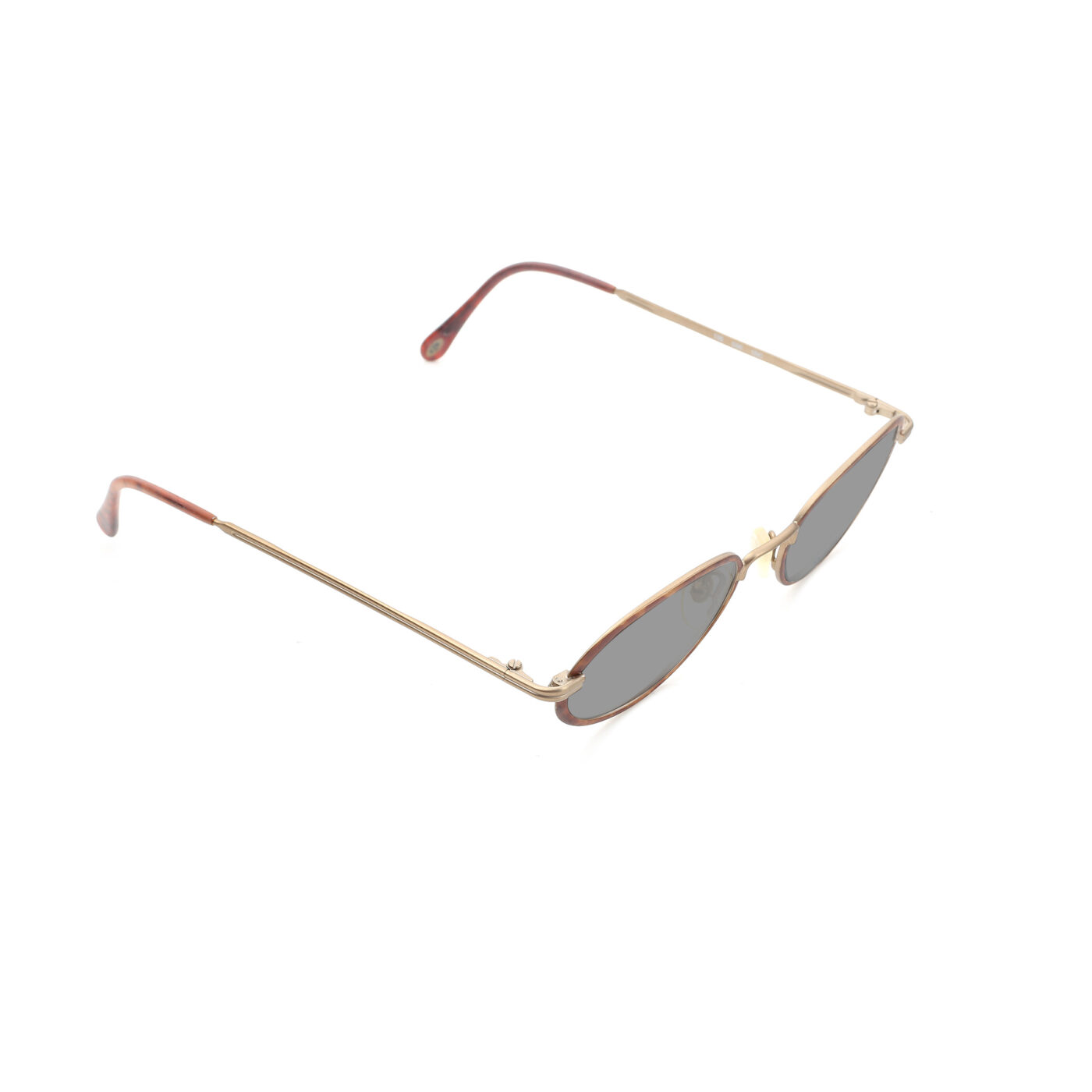 Ralph Lauren '90s Gold Dark Havana Oval Sunglasses with Black Lenses - Image 2