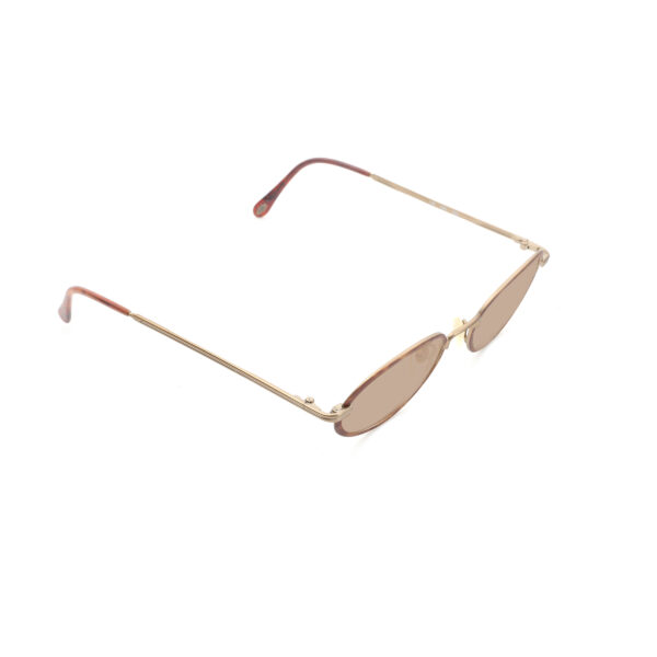 Ralph Lauren '90s Gold Dark Havana Oval Sunglasses with Brown Lenses - Image 2