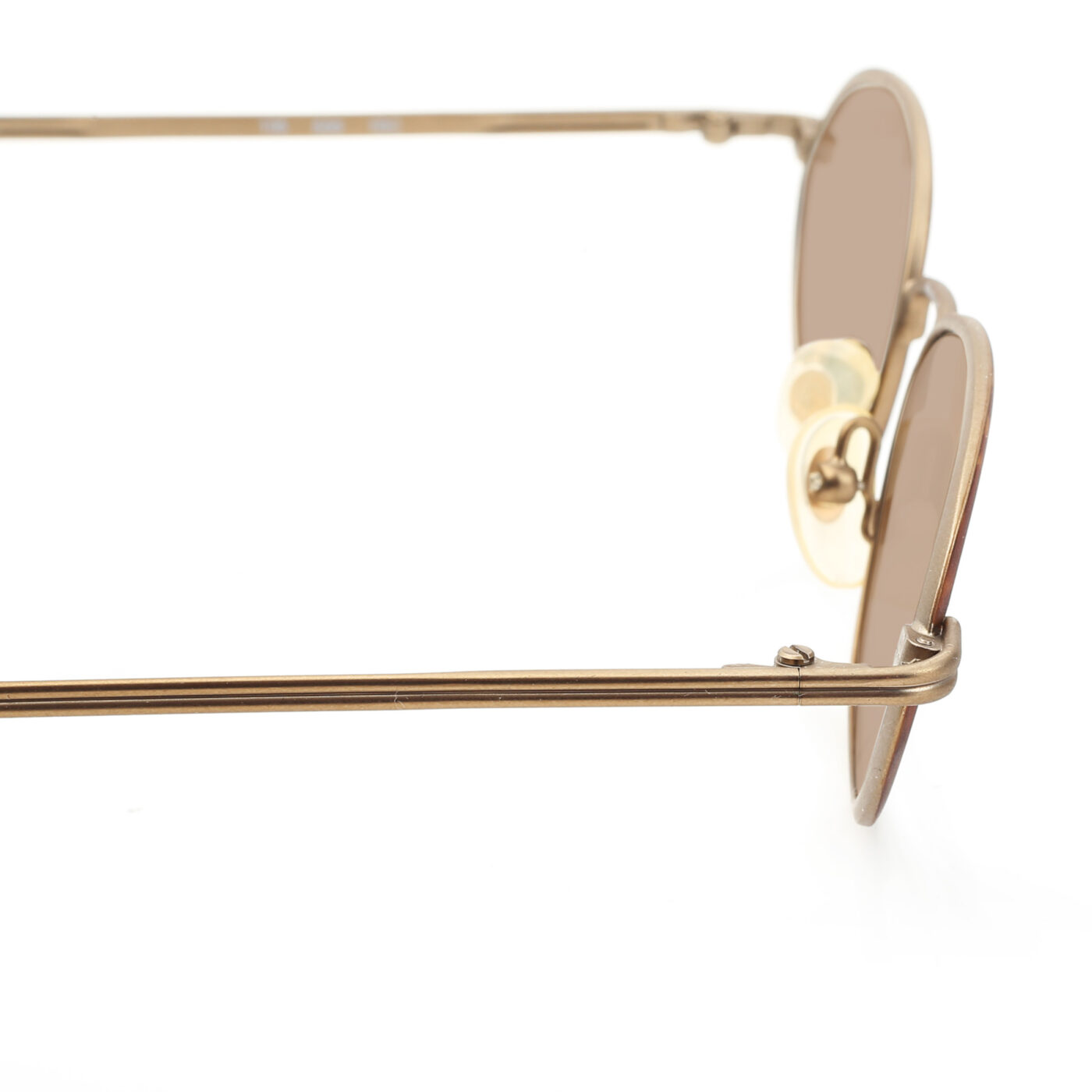 Ralph Lauren '90s Gold Dark Havana Oval Sunglasses with Brown Lenses - Image 3