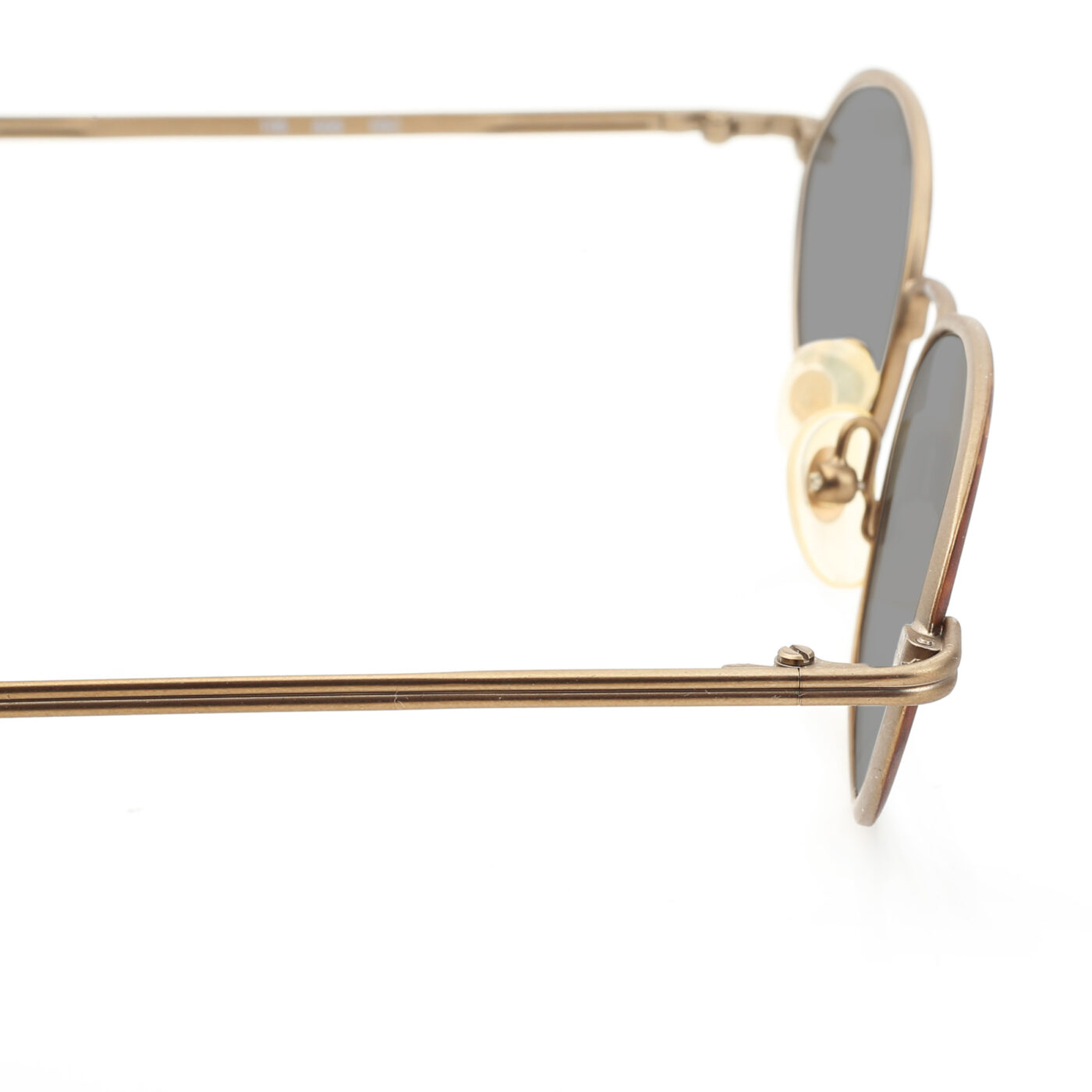 Ralph Lauren '90s Gold Dark Havana Oval Sunglasses with Black Lenses - Image 3